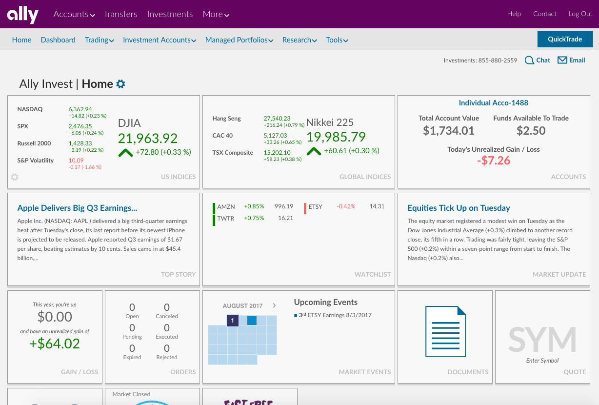 Ally Dashboard