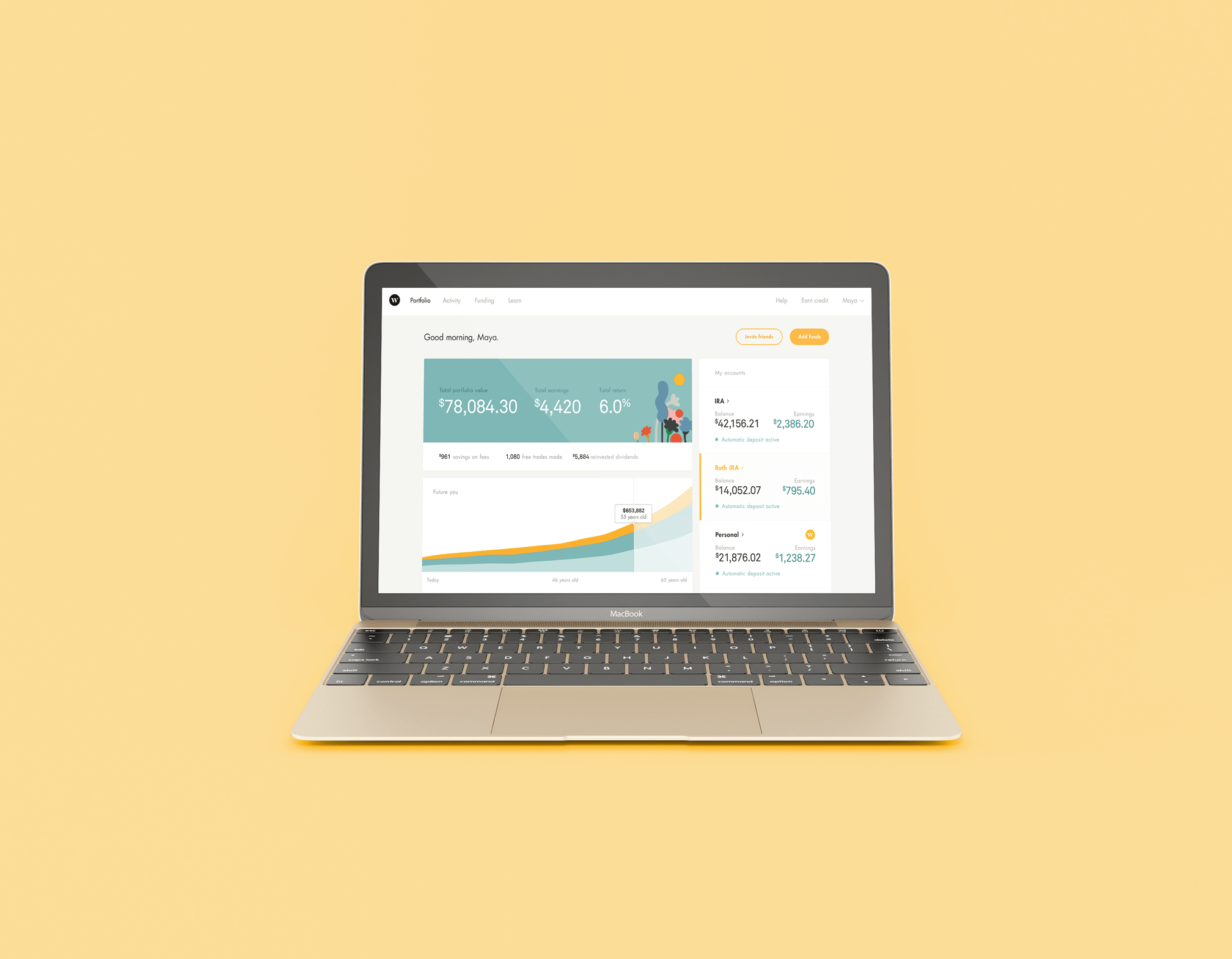 Wealthsimple US Dashboard Desktop